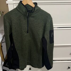 Avalanche Olive Green and Black Quarter-Zip Men’s Sweater